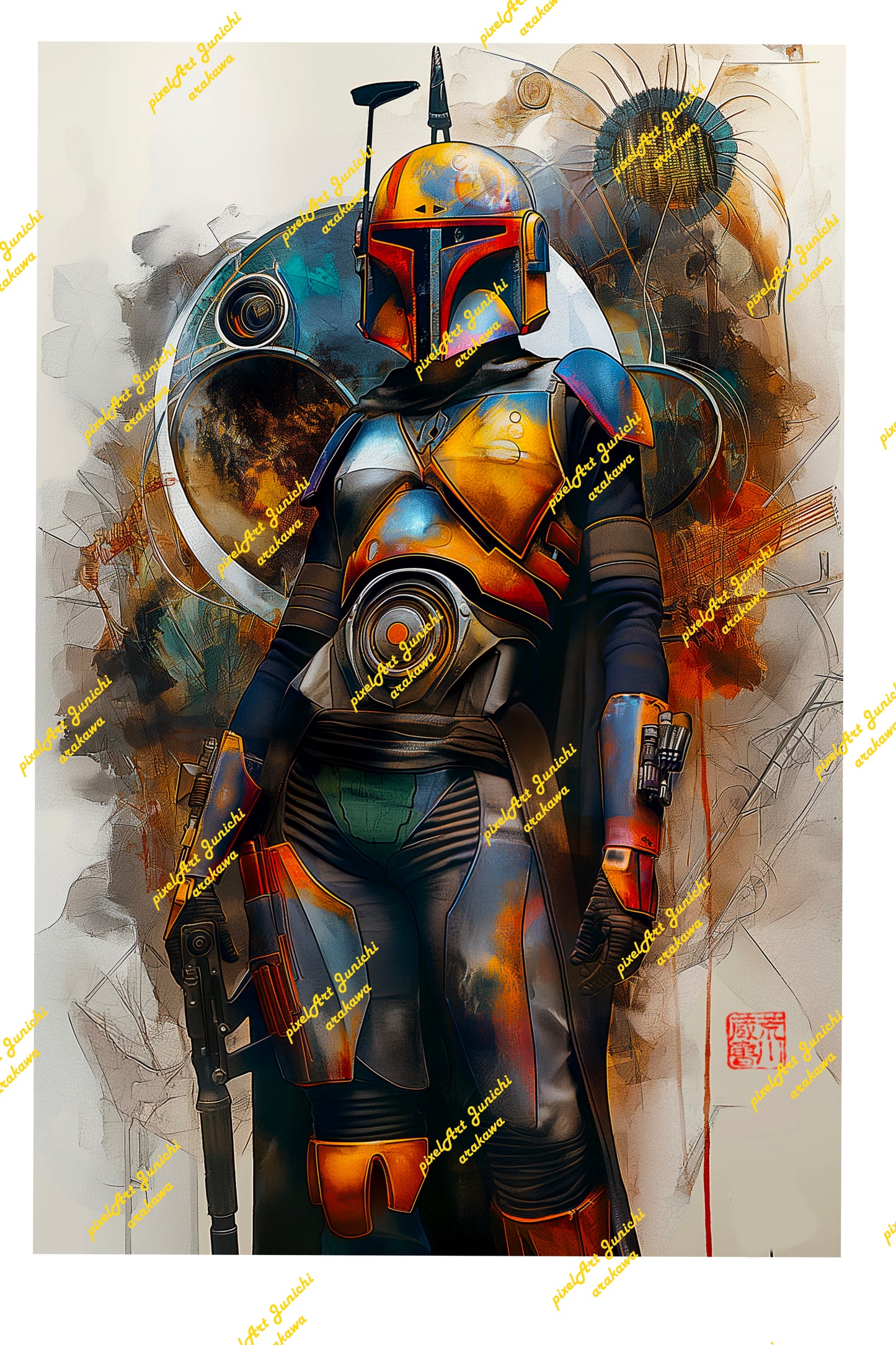 Female Mando watercolor